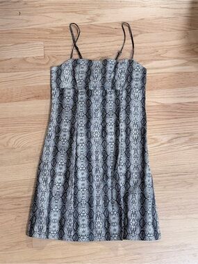Urban Outfitters Black & White Snake-Print Mini Dress